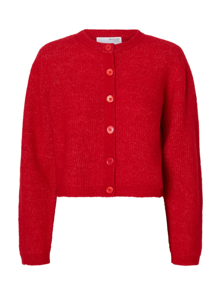 Selected Femme "Sia" Knit Cropped Cardigan rot
