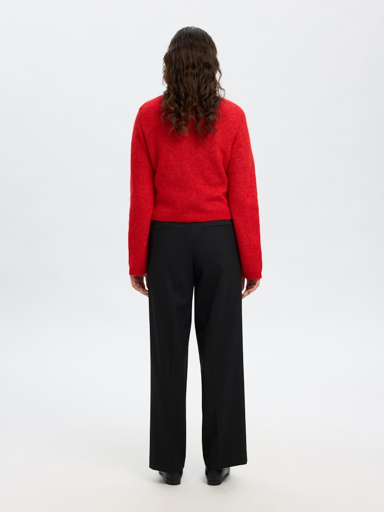 Selected Femme "Sia" Knit Cropped Cardigan rot