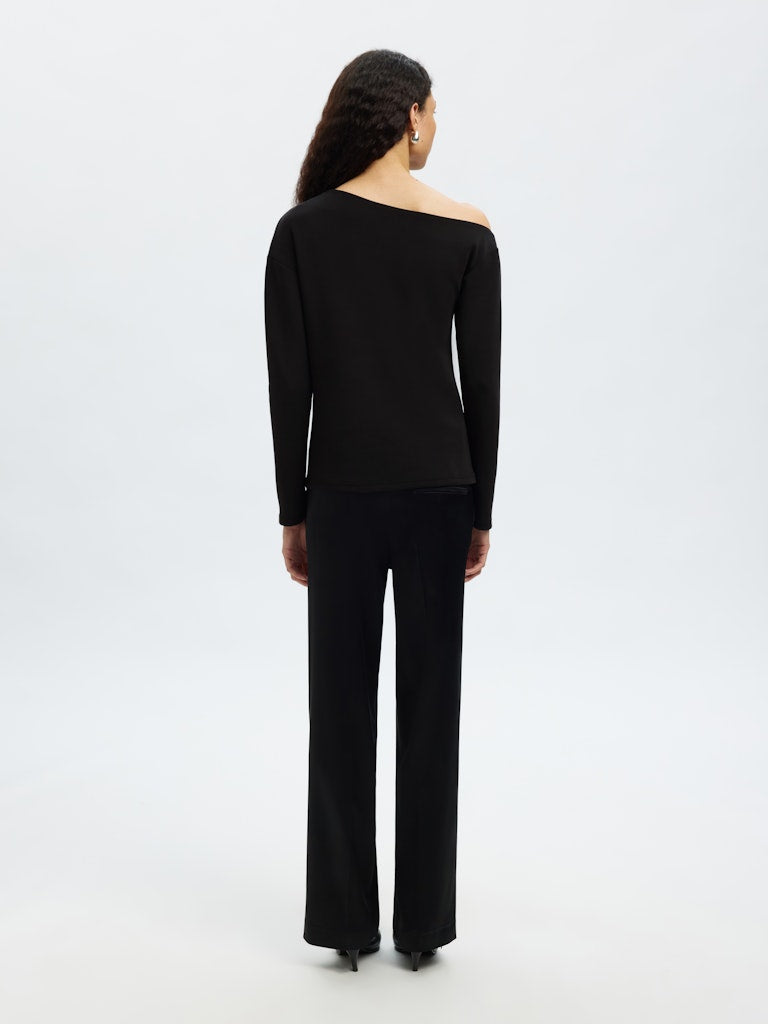 Selected Femme "Tenny" Draped Top black