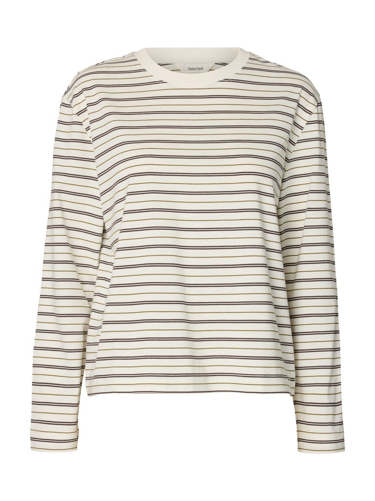 "SLWESSENTIAL" LS STRIPED BOXY TEE NOOS