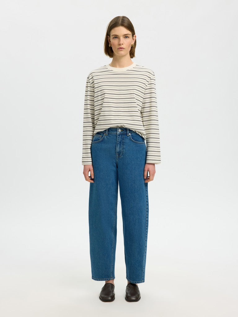 "SLWESSENTIAL" LS STRIPED BOXY TEE NOOS
