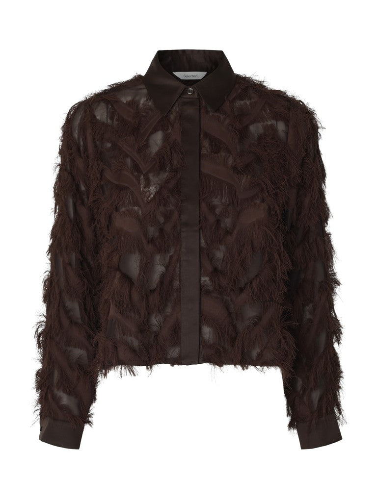 "SLWMYLINE" LS FLUFFY CROPPED SHIRT B