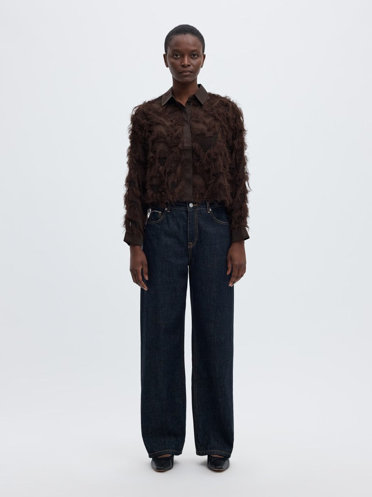 "SLWMYLINE" LS FLUFFY CROPPED SHIRT B