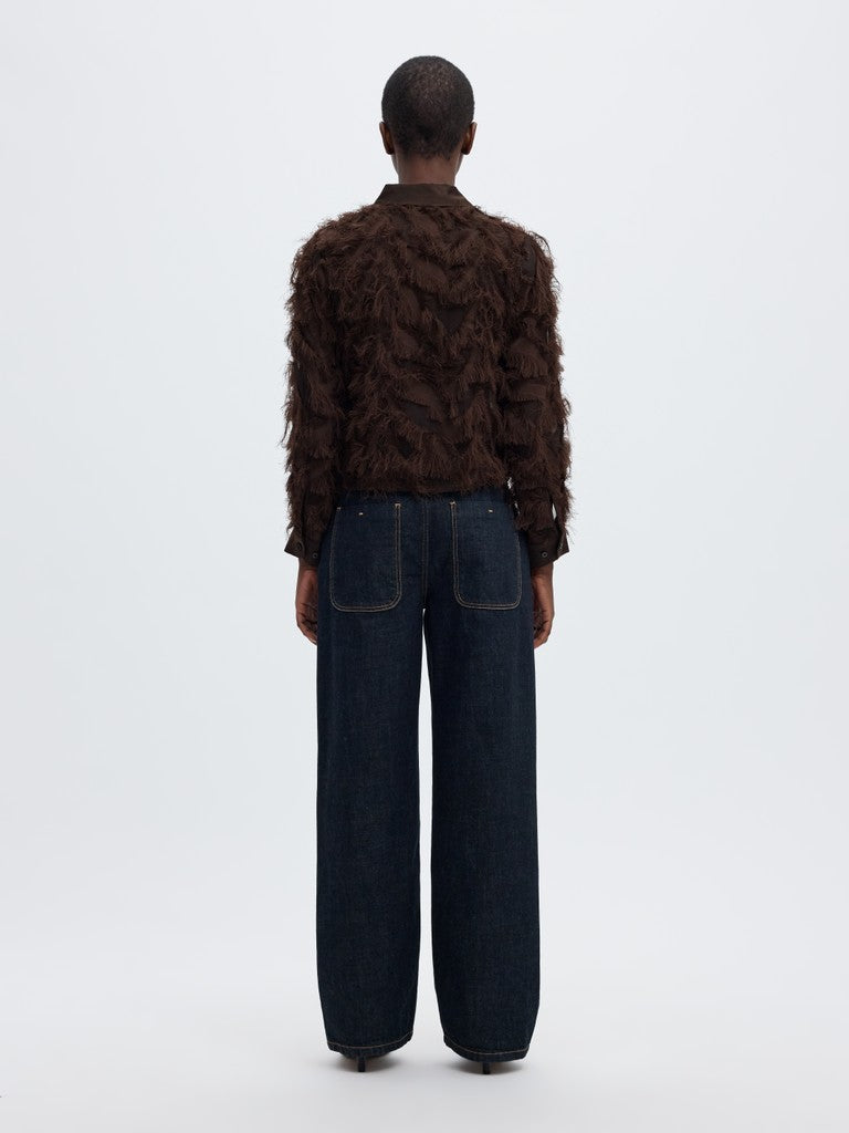 "SLWMYLINE" LS FLUFFY CROPPED SHIRT B
