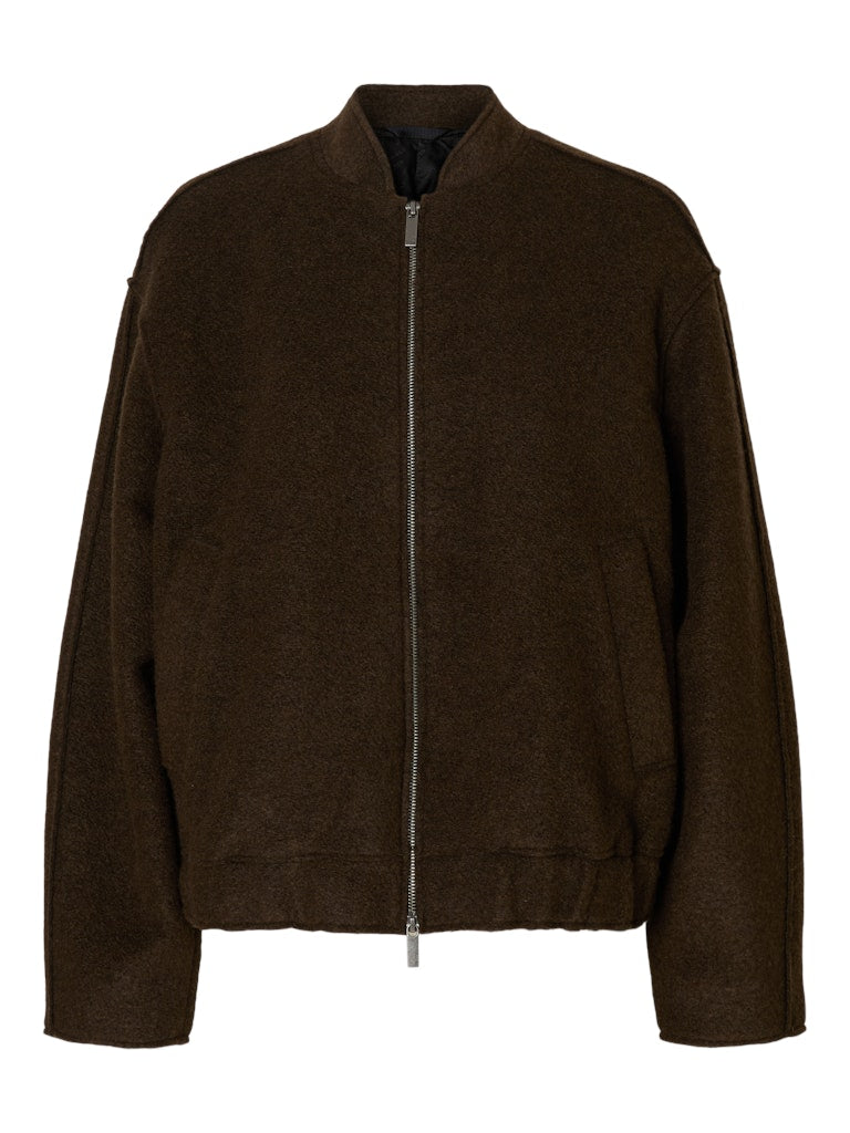 Selected Femme "Reign" Wool Blend Bomber Jacket