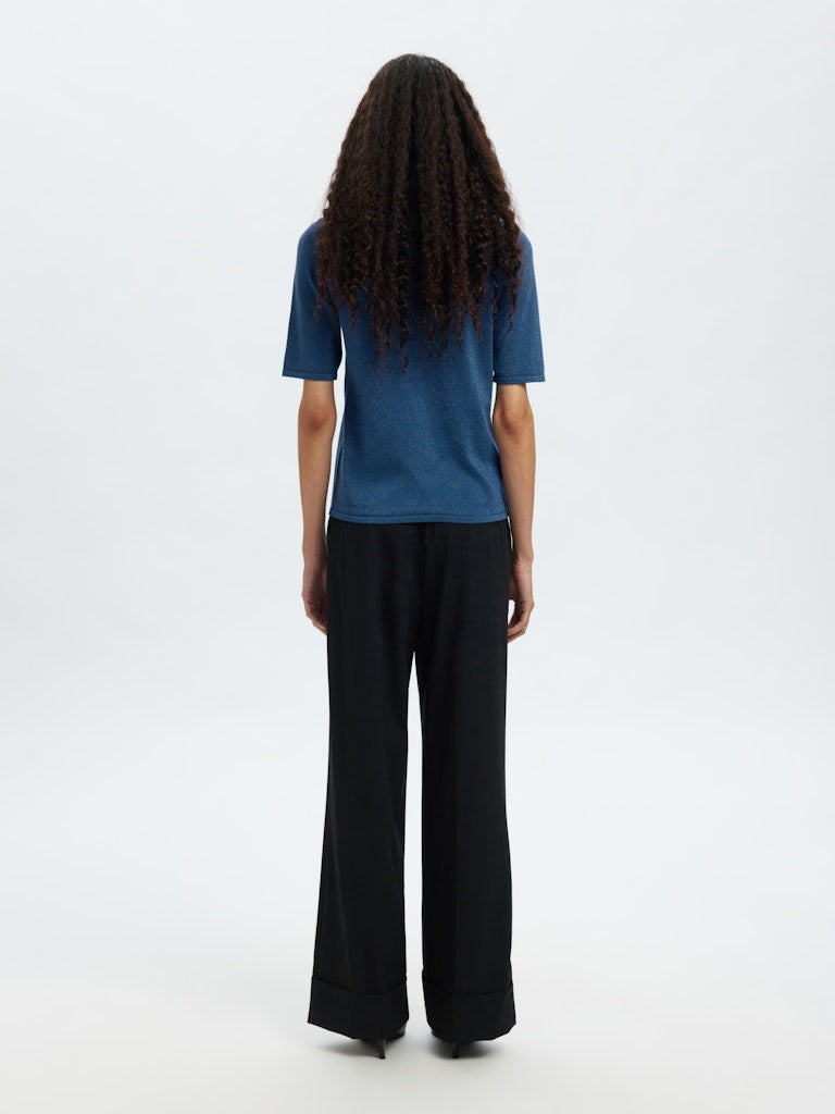 Selected Femme "Lura" 2/4 Knit O-Neck blau