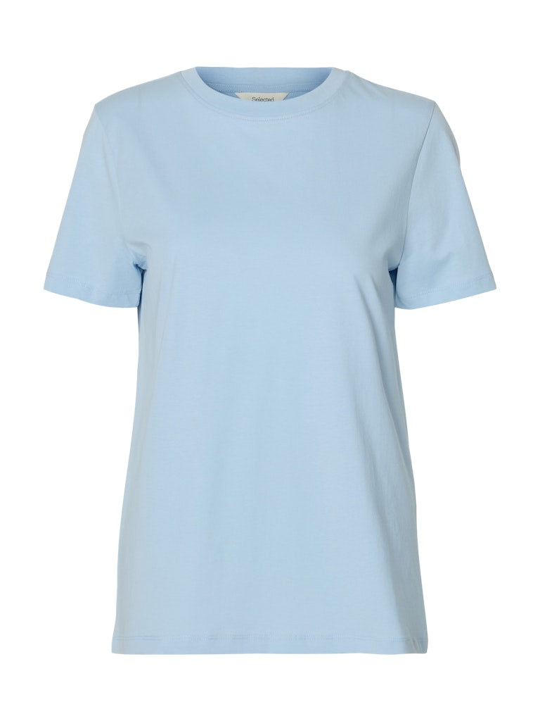 Selected Femme "Essential" O-Neck Tee blau