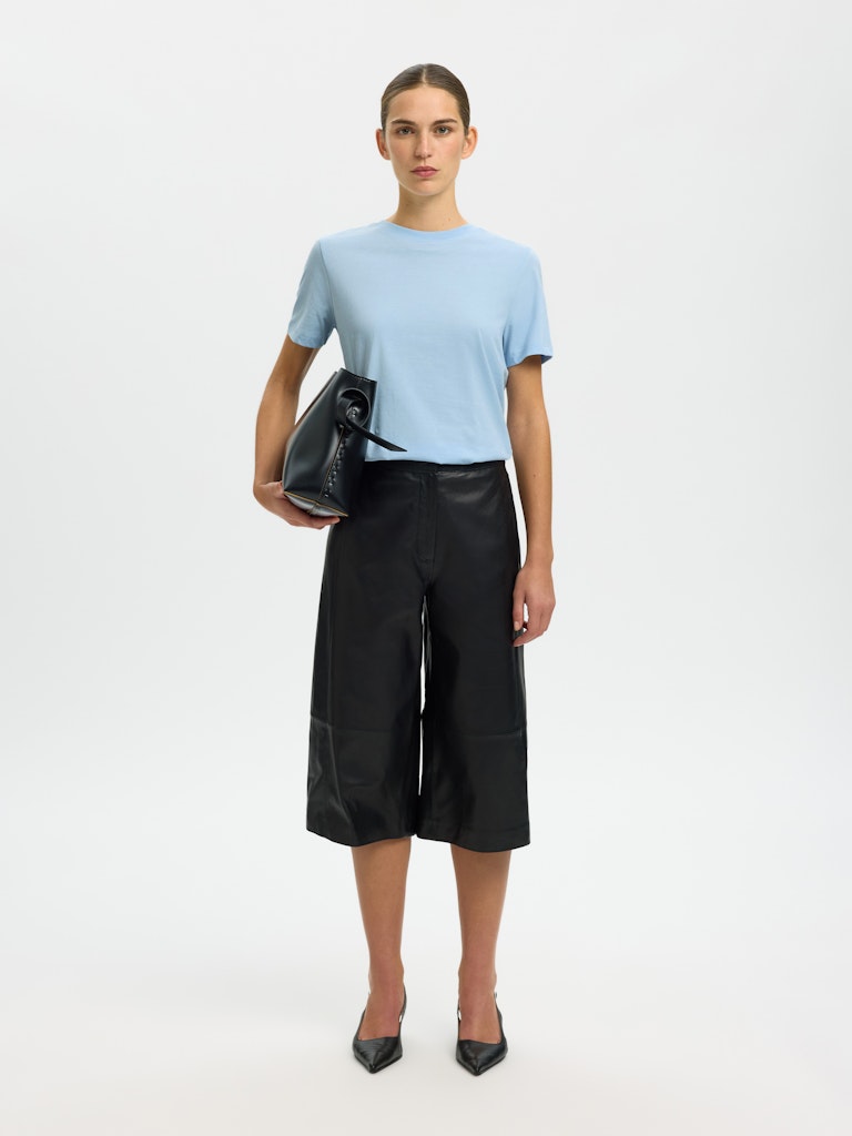 Selected Femme "Essential" O-Neck Tee blau