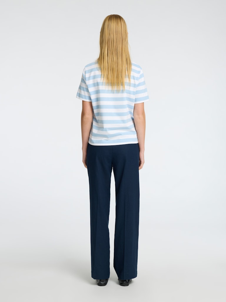 Selected Femme "Essential" Striped Boxy Tee blue