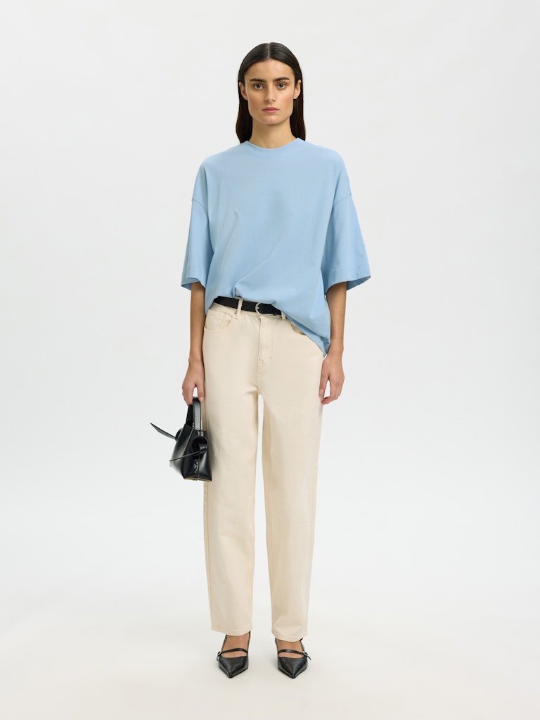 Selected Femme "Colwoman" 2/4 Oversized Tee hellblau