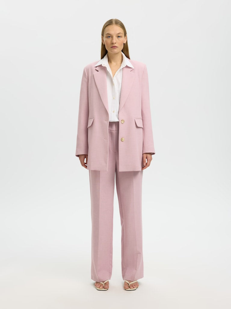 "SLFRITA" MW WIDE PANTS MEL NOOS rosa