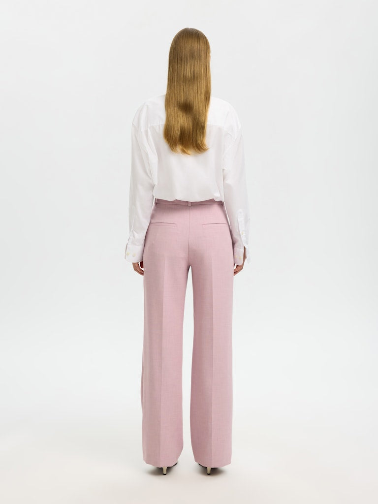 "SLFRITA" MW WIDE PANTS MEL NOOS rosa