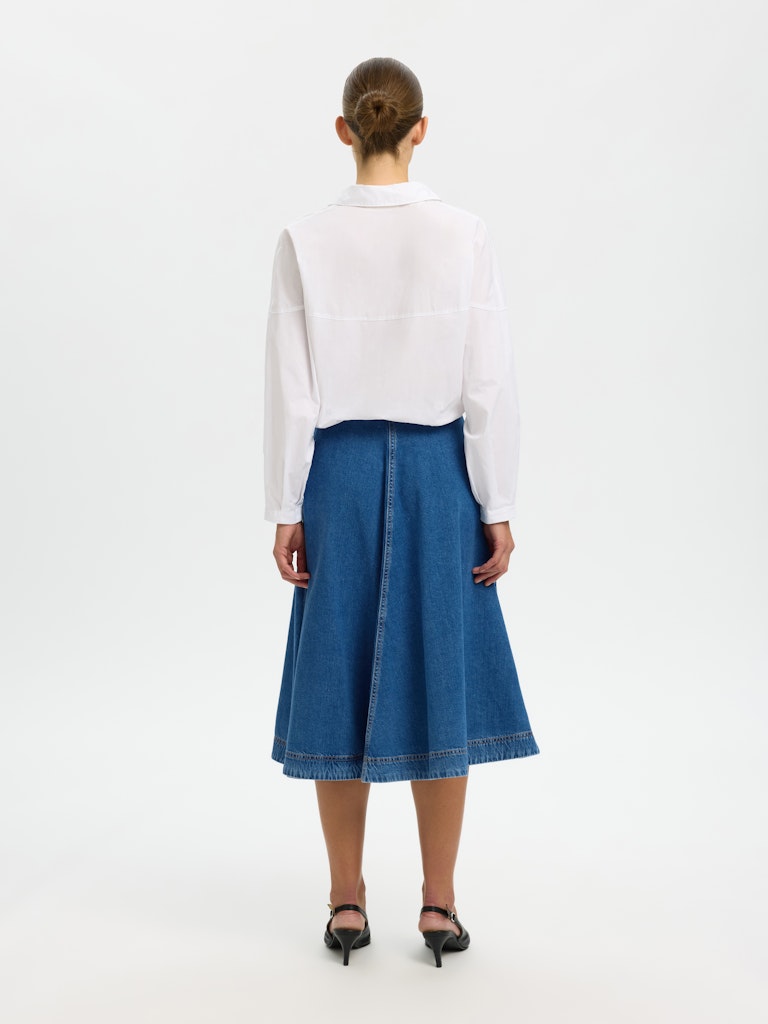 "SLFAGATHE" Midi Denim Skirt