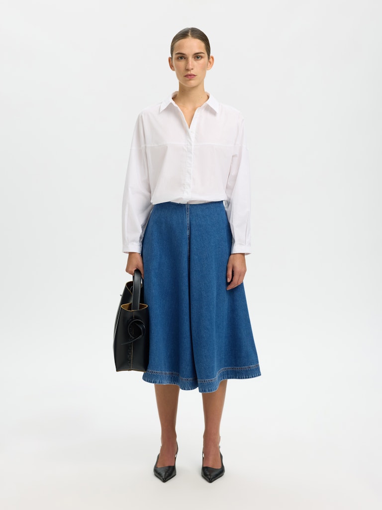 "SLFAGATHE" Midi Denim Skirt