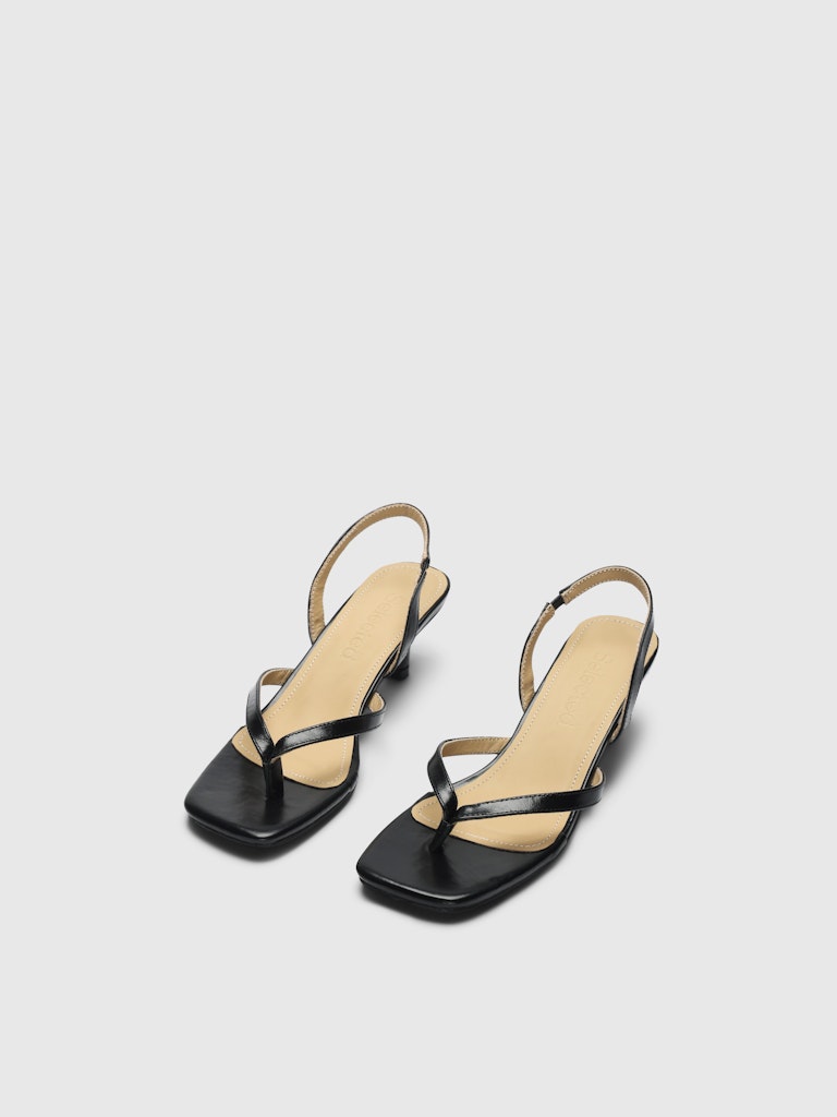 "SLFELLA" LEATHER HEEL SANDAL