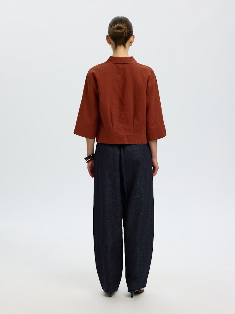 "SLFCLEO" REGULAR 3/4 CROPPED SHIRT B