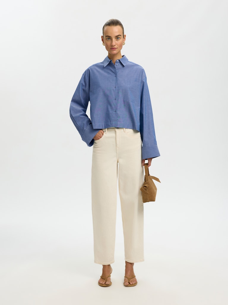 "SLFKIRA-ASTHA" LS CROPPED SHIRT B
