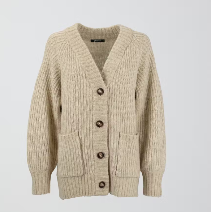 Gina Tricot oversized knit cardigan beige