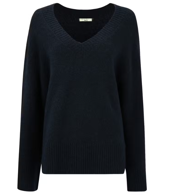 Gina Tricot "V-Neck" Knitted Sweater schwarz