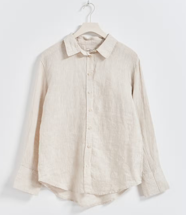 Gina Trioct "Linen" Shirt seagrass