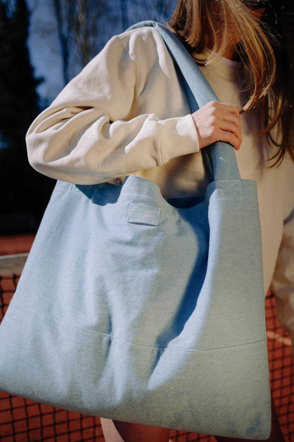 Studio Noos Denim Solid Mom Bag