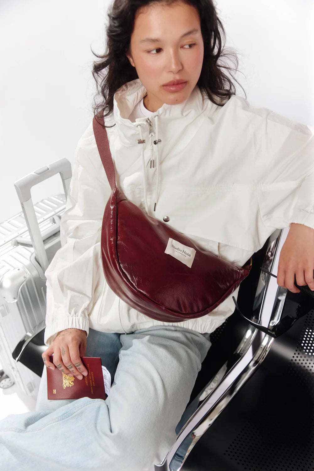Bordeauxrot Vegan Leather Gürteltasche