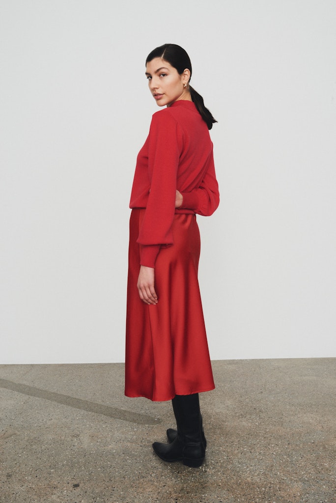 YAS "Pella" Midi Skirt rot