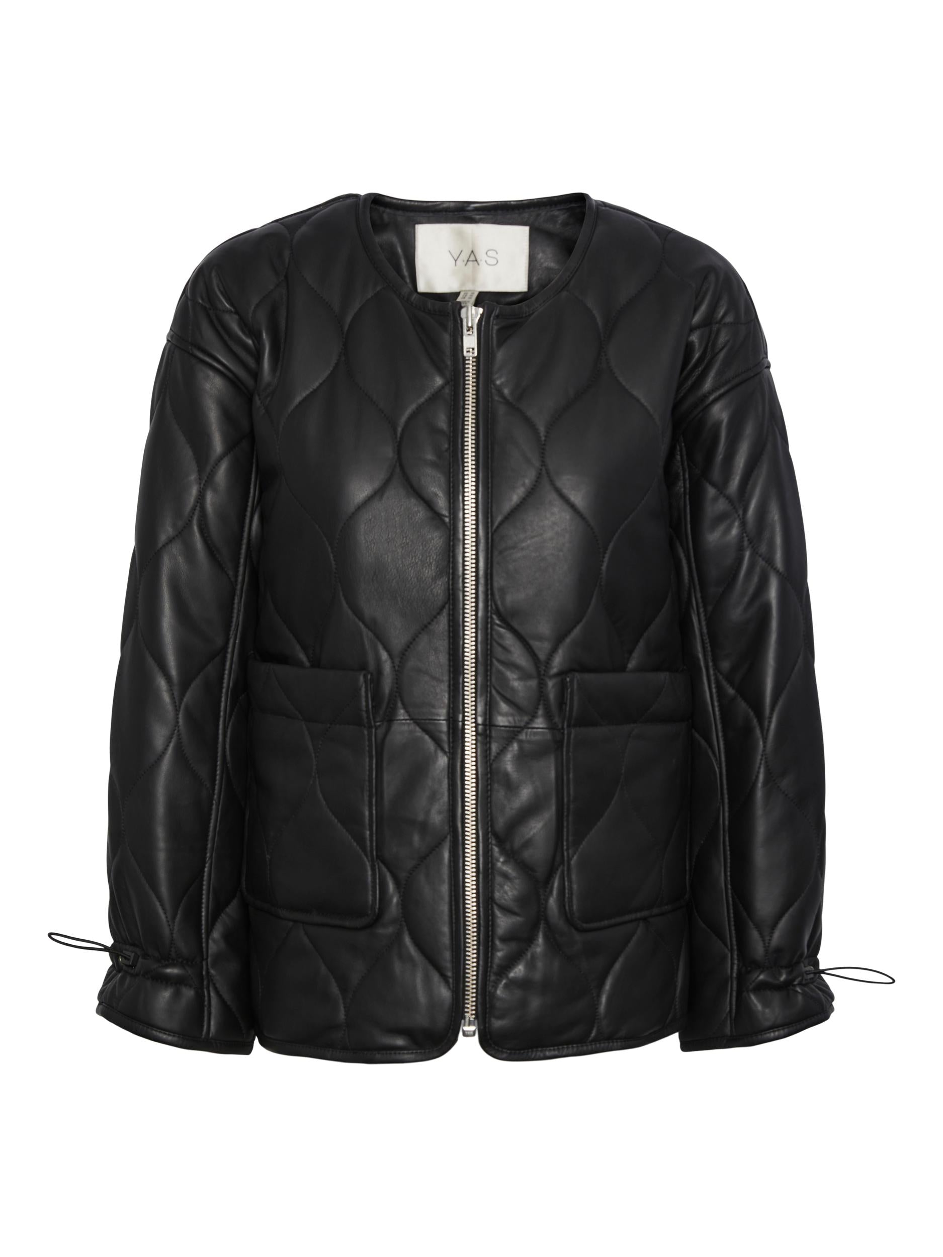 YAS "Noria" Quilted Leather Jacket