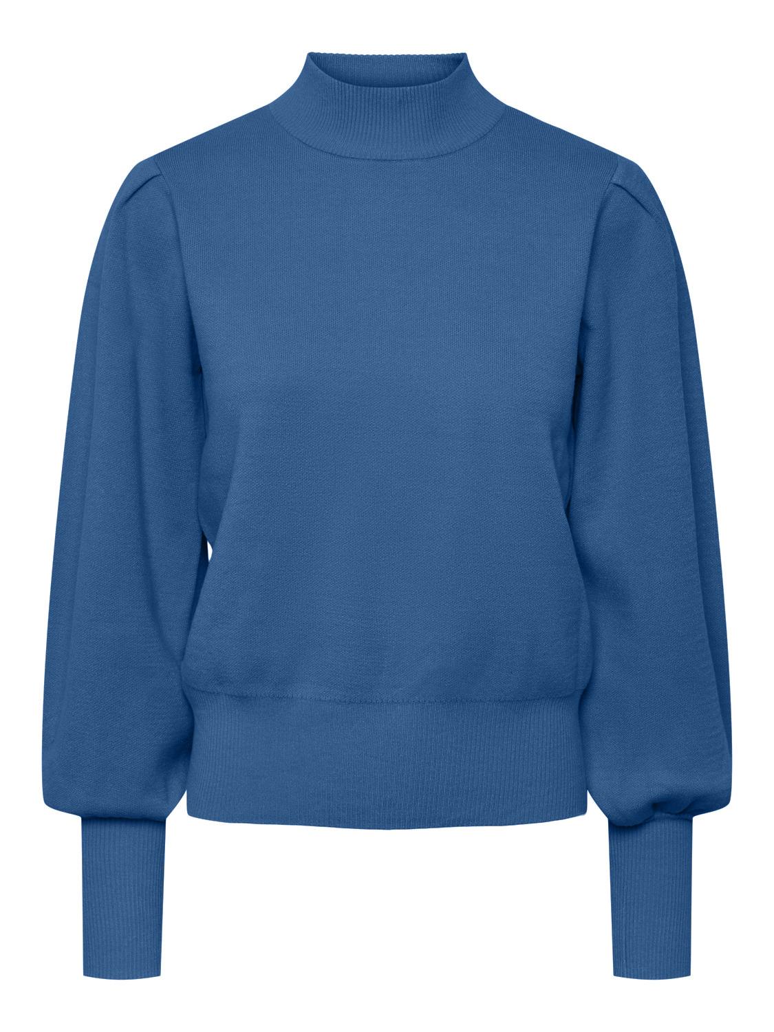 YAS "Fonny" Knit Pullover blau