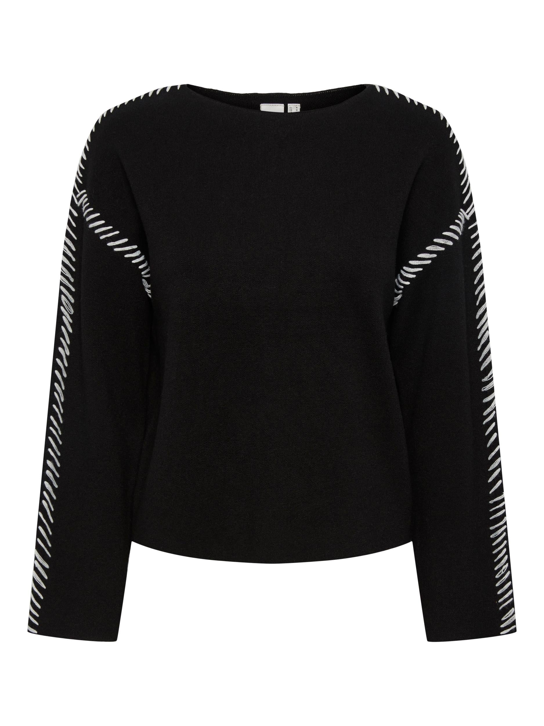 YAS "Stitcha" Knit Pullover schwarz