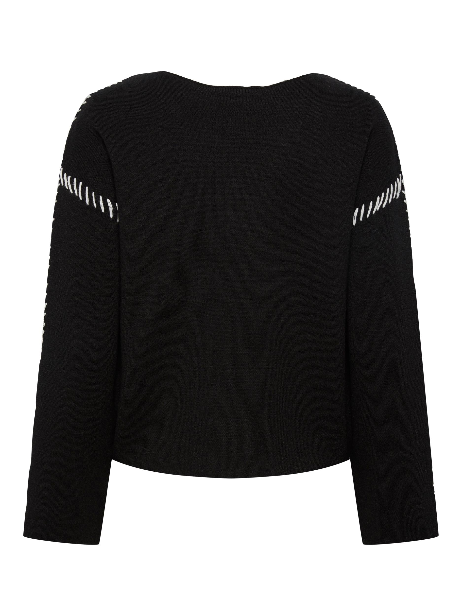 YAS "Stitcha" Knit Pullover schwarz