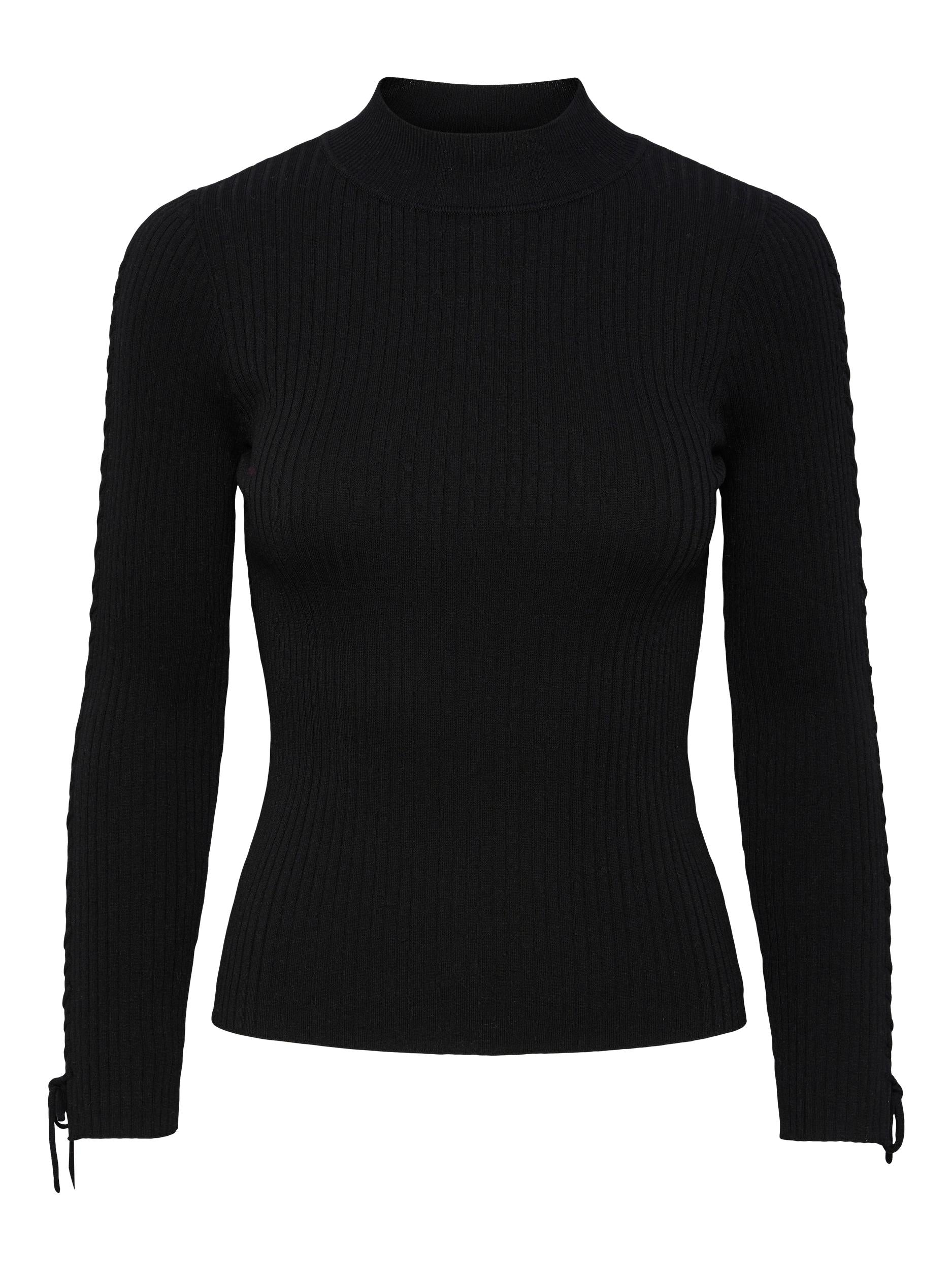 YAS "Tikka" Tie Knit Pullover schwarz