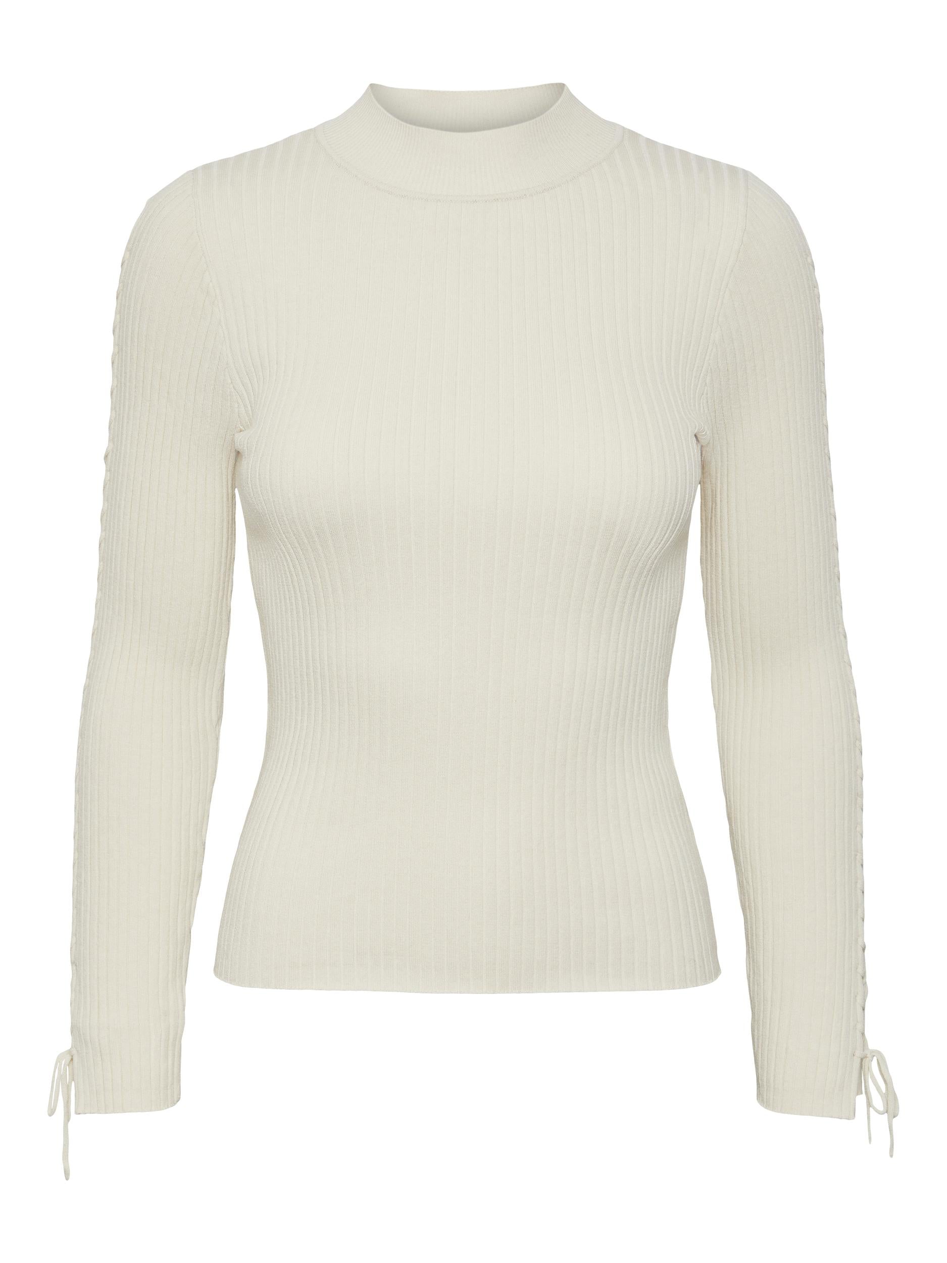 YAS "Tikka" Tie Knit Pullover creme