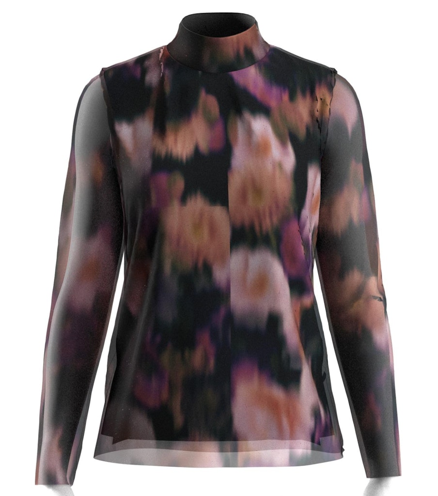 YAS "Mindy" High Neck Mesh Top