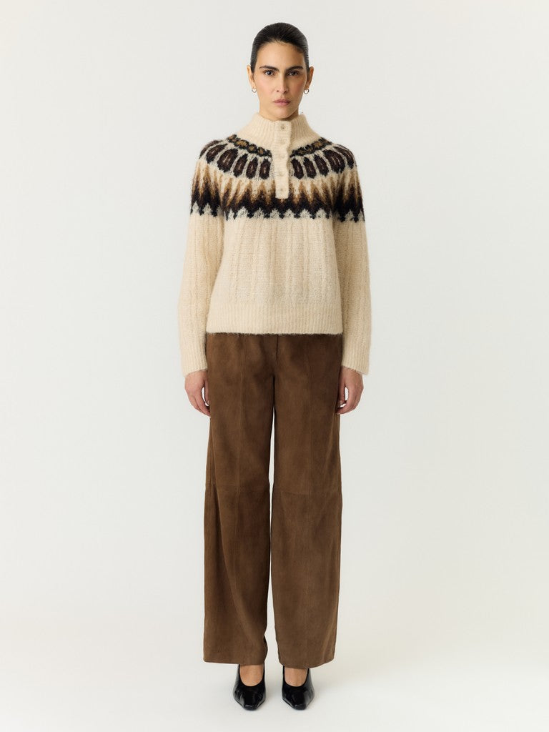 "YASDOMINA" LS WOOL BLEND KNIT PULLOVER