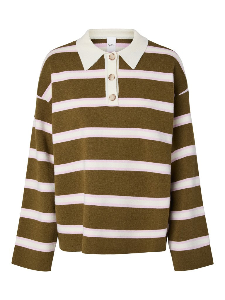 "YASISABELL" LS POLO KNIT PULLOVER S. NOOS