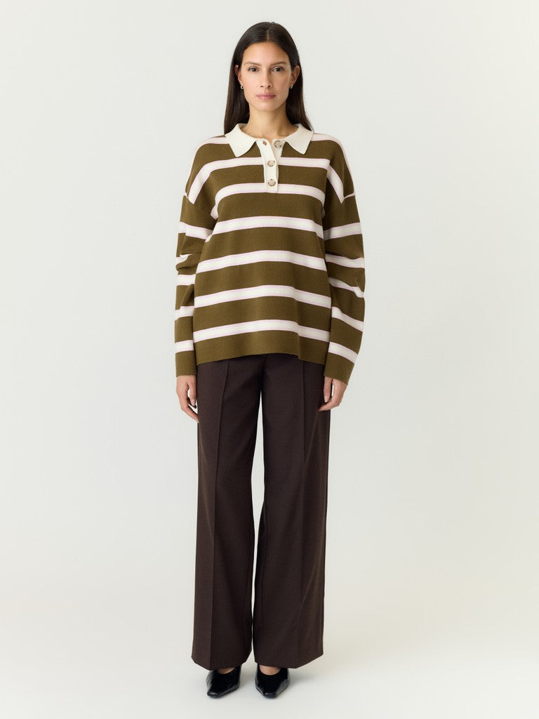 "YASISABELL" LS POLO KNIT PULLOVER S. NOOS