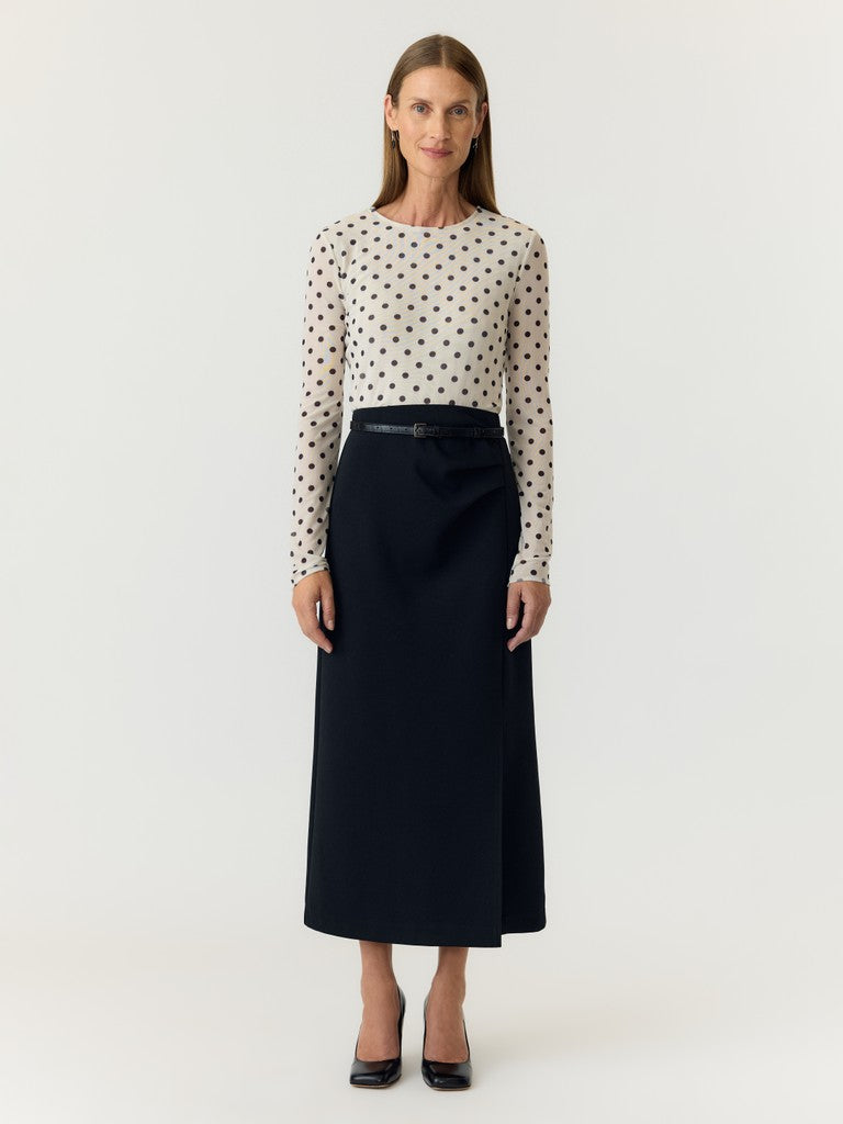 "YASDOT" LS MESH TOP black dots