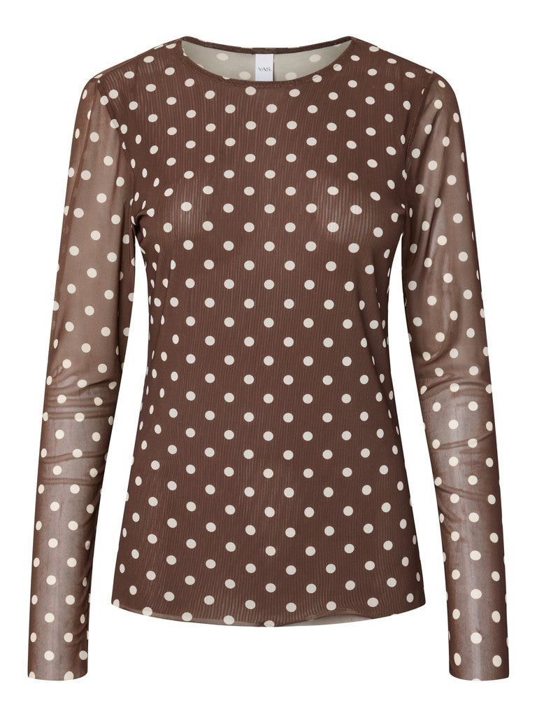 "YASDOT" LS MESH TOP birch dots