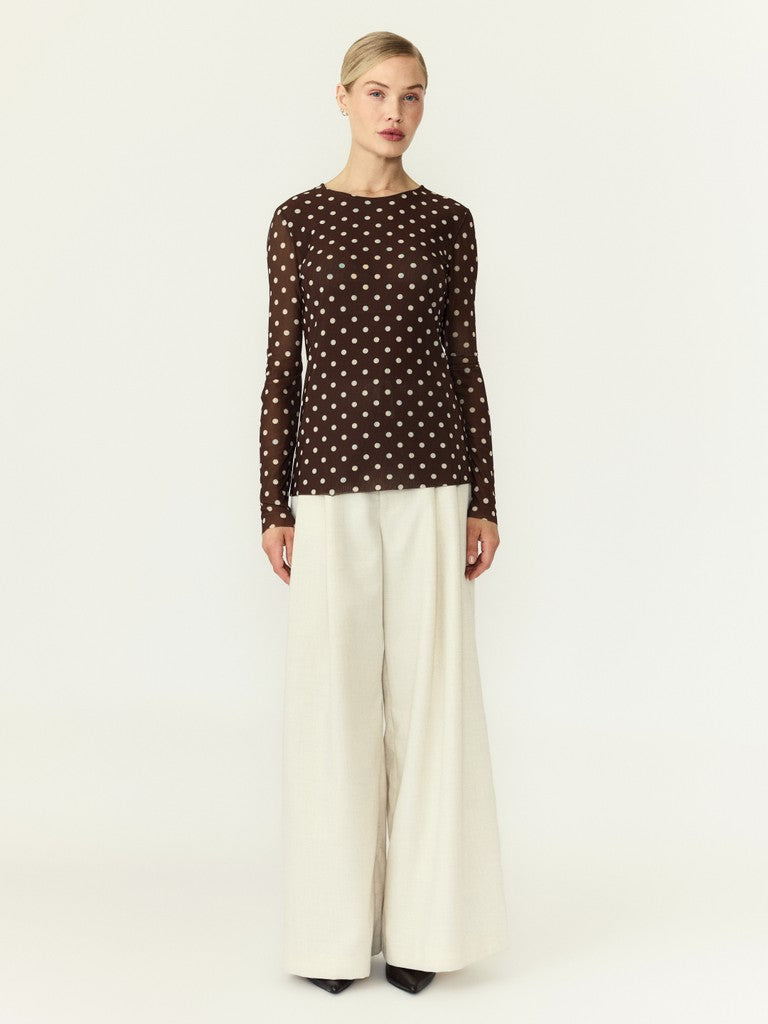 "YASDOT" LS MESH TOP birch dots