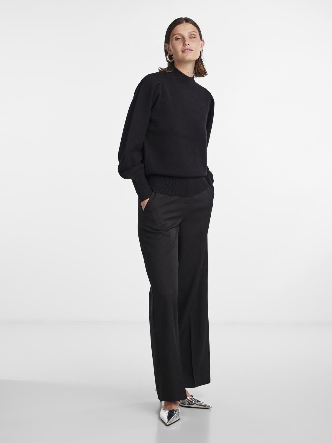 YAS "Fonny" Knit Pullover schwarz