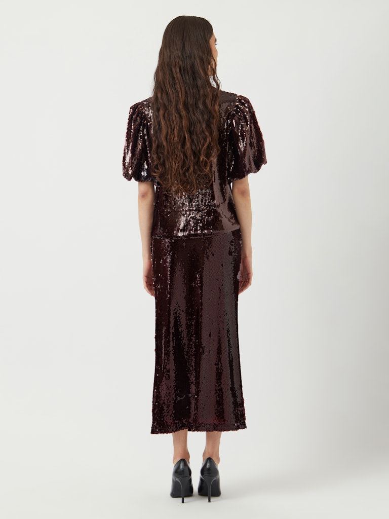 YAS "Royalina" Sequin Ankle Skirt