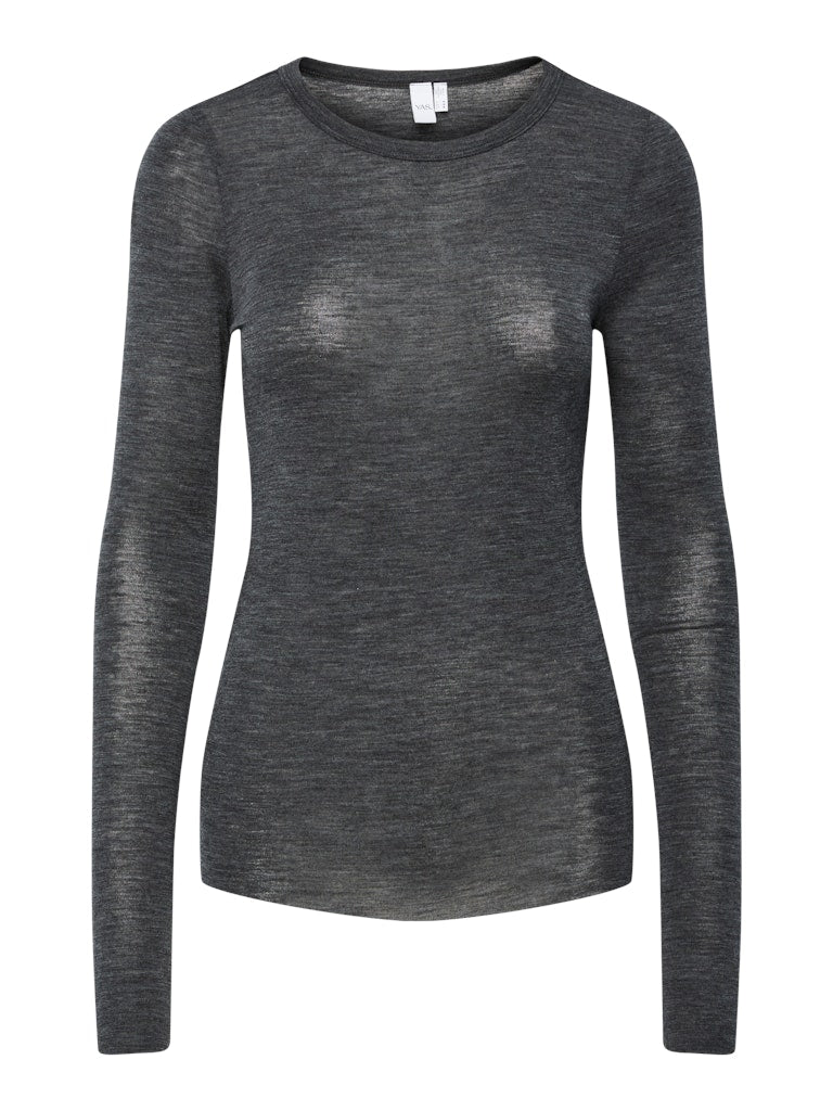 YAS "Woolin" Wool Top grau