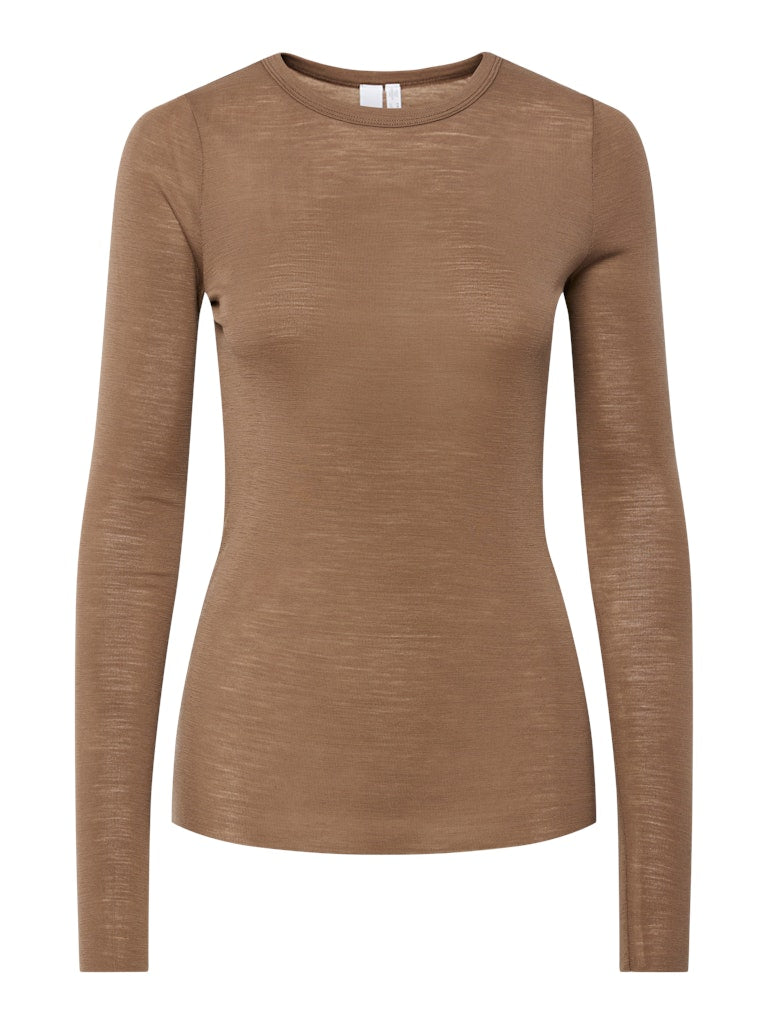 YAS "Woolin" Wool Top braun