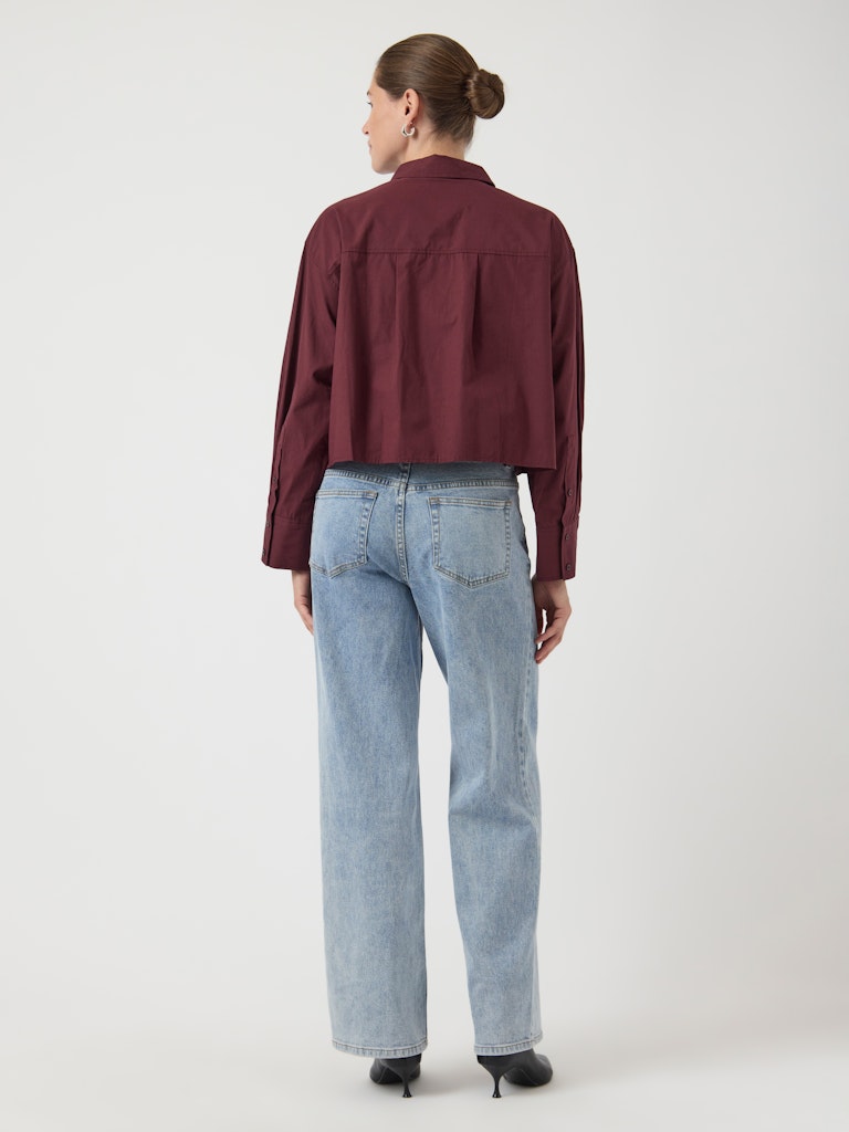 YAS "Lee" Short Shirt bordeaux