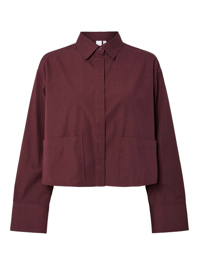 YAS "Lee" Short Shirt bordeaux