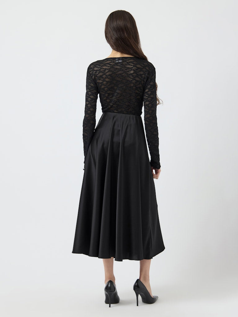 YAS "Pella" Volume Ankle Skirt schwarz