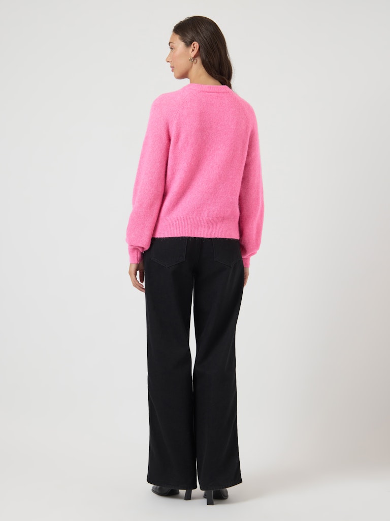 YAS "Johi" Wool Knit Cardigan pink