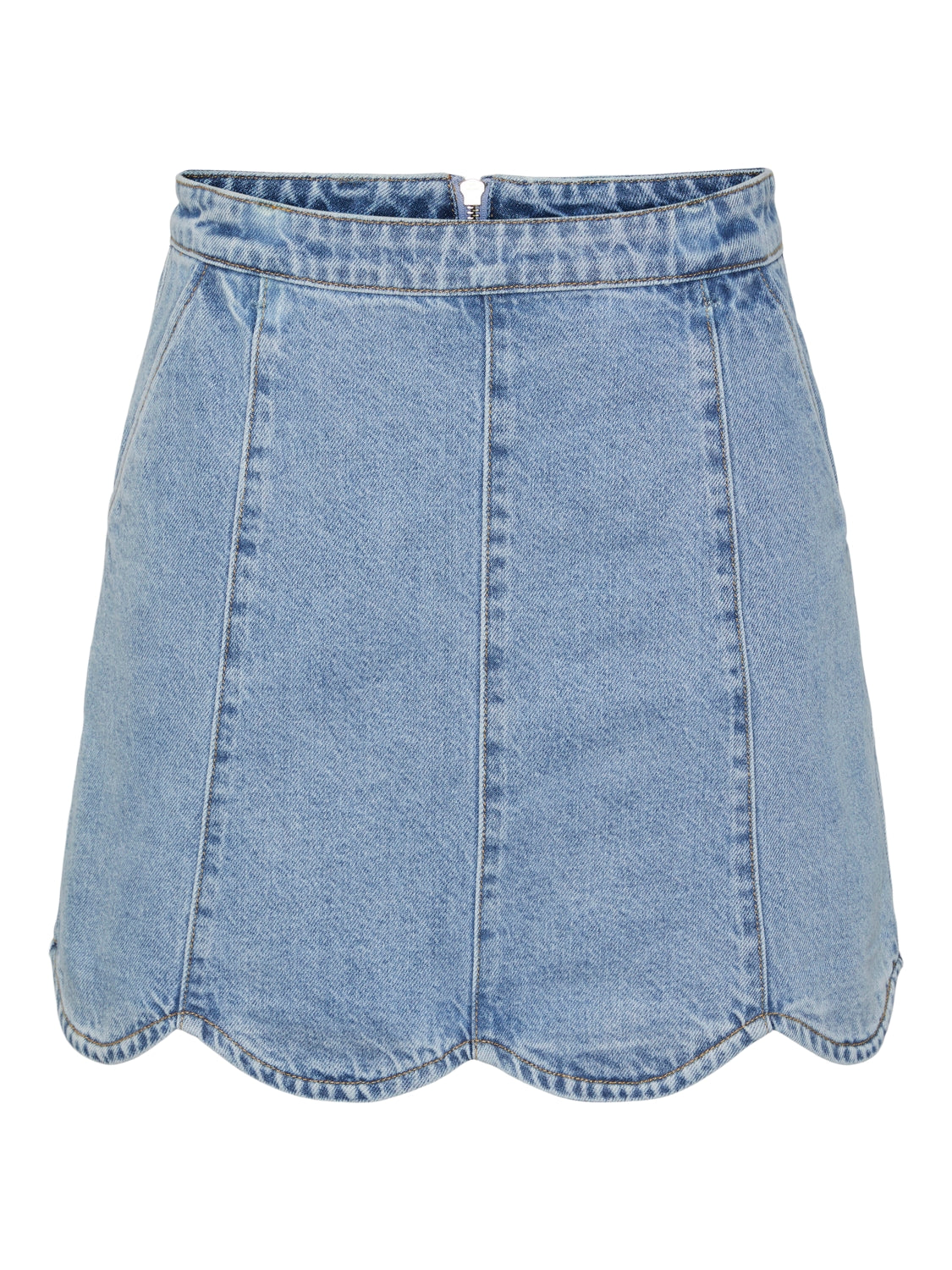 YAS "Scallop" Short Denim Skirt