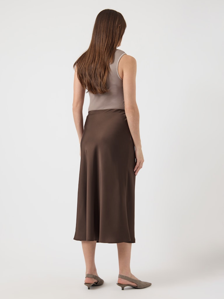 "YASPELLA" HW MIDI SKIRT S. NOOS brown